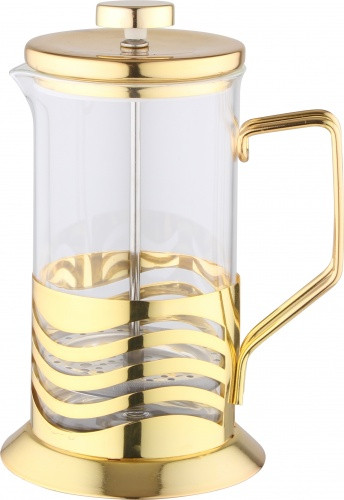 Френч-пресс из стекла и стали золотого цвета — Posudio