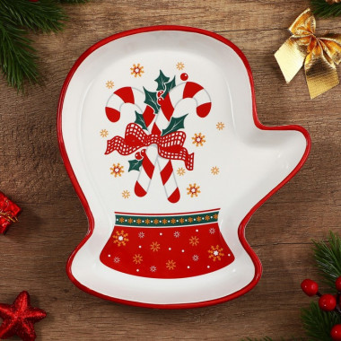 Блюдо «Новогодние леденцы», 20х17.5х3 см &mdash; Posudio