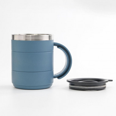 Термокружка"Каркан" 450мл. сохрон.тепло 2ч. голубая &mdash; Posudio