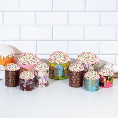 Набор бумажных форм для кулича &quot;Универсальный 2&quot; 9 видов по 1 штуке — Posudio