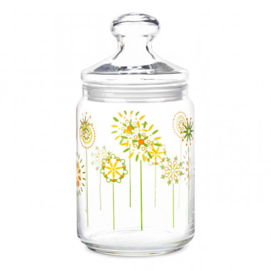 Банка для продуктов КОТОН ФЛАУЭР 0,75л. с крышкой &mdash; Posudio