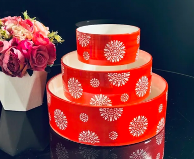 Набор из 3 салатников 21см,15,5см,10,5 см в под.уп.(х8)Фарфор 142-079 — Posudio