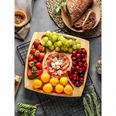 Менажница квадратная, береза 5секций — Posudio