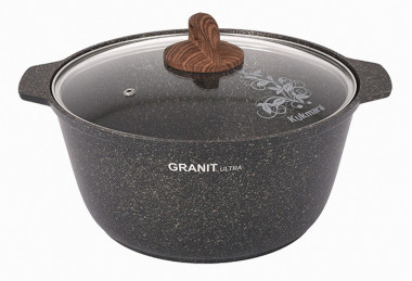 Кастрюля-жаровня 5л со стек.крыш. Granit original (КУКМАРА) &mdash; Posudio