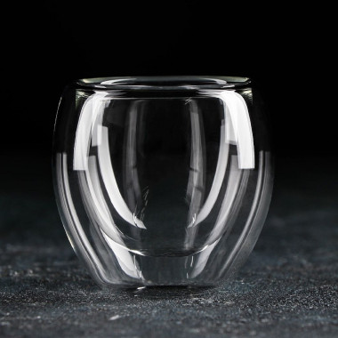 Стопка с двойными стенками "Поль"  80 мл, 6,5х6,5 см &mdash; Posudio