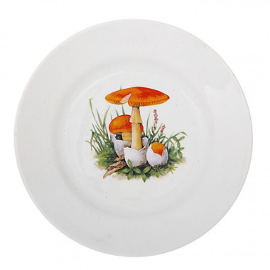 Тарелка мелкая 175мм Кубаньфарфор Грибы-2 057 &mdash; Posudio