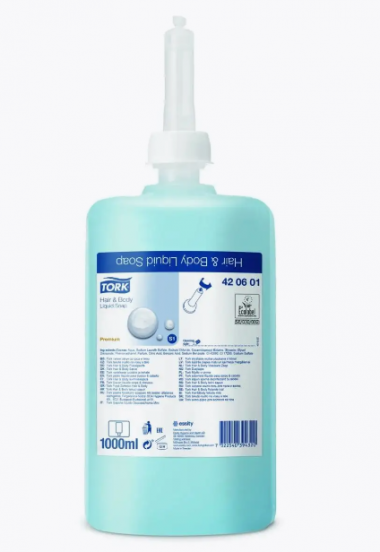 Tork S2 Жидкое мыло-гель для тела и волос мини 1л. 8шт./уп. — Posudio