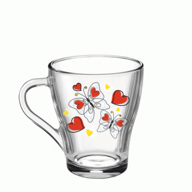 Кружка 250мл ОСЗ ГРАЦИЯ БАБОЧКИ С СЕРДЕЧКАМИ 13С1649BSS &mdash; Posudio