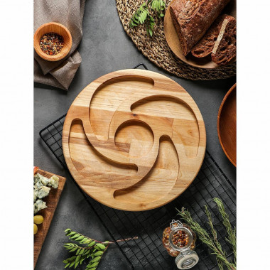 Менажница круглая, береза 5секций — Posudio