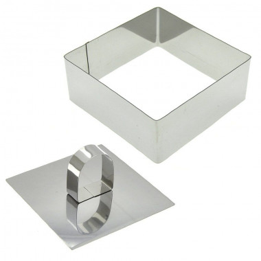 Форма кулин 10*10*4см. с прессом &quot;КВАДРАТ&quot; — Posudio