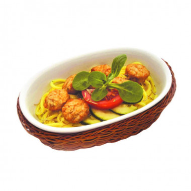 Блюдо фарфор д/запекания и подачи с плетенной подст. 18*12*3,5см.&quot;Ля Шеф&quot; — Posudio