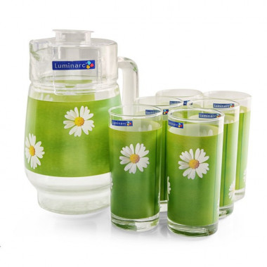Набор питьевой 7 предметов Luminarc Carine Paquerette Green G1982 &mdash; Posudio