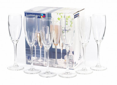Набор фужеров для шампанского 170мл 6шт Luminarc Signature H8161 — Posudio