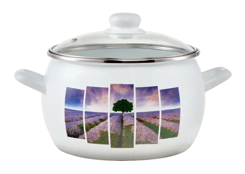 Кастрюля 5л стекл.крышк."Hitt Lavender" фото 1 &mdash; Posudio