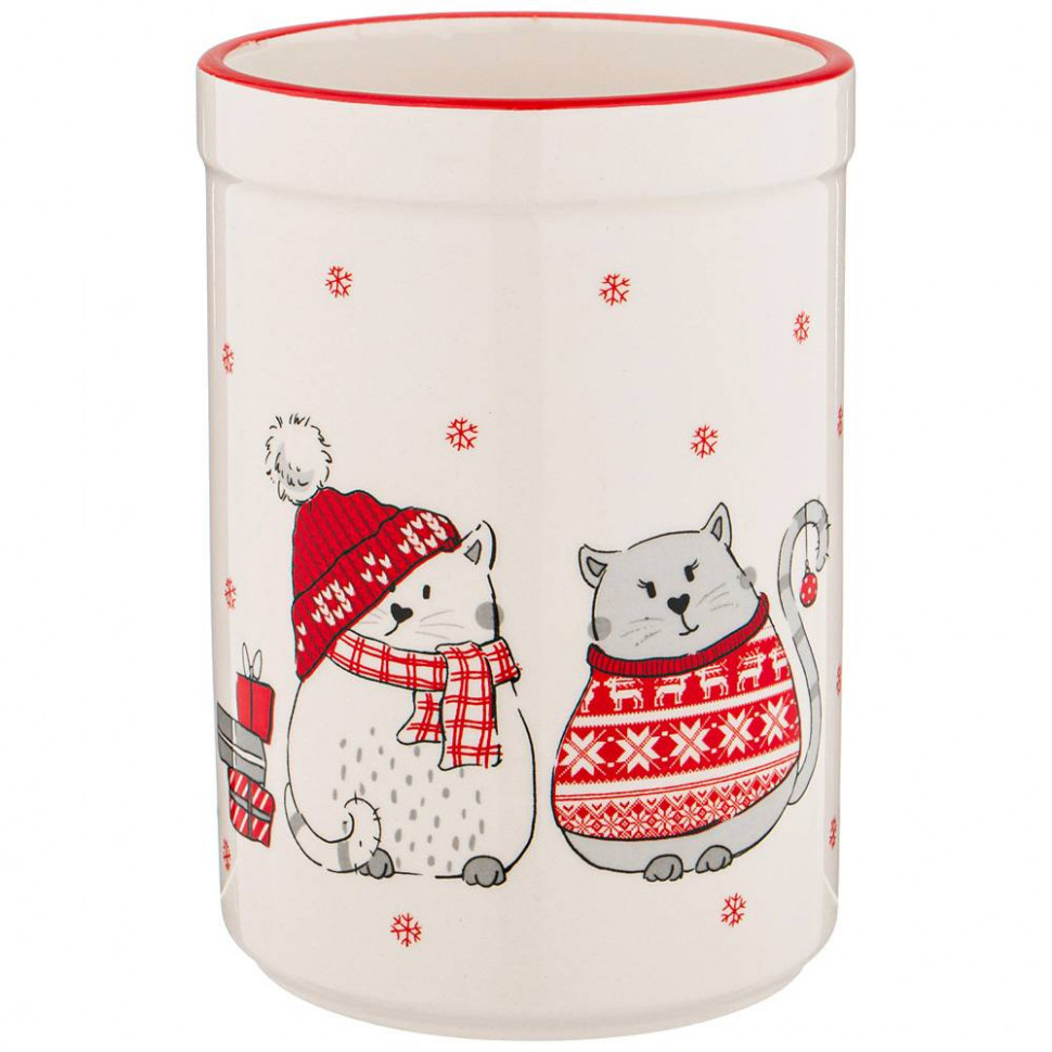 ПОДСТАВКА ДЛЯ СТОЛОВЫХ ПРИБОРОВ КОЛЛЕКЦИЯ "CHRISTMAS GIFT" 10X10X14 СМ фото 1 — Posudio
