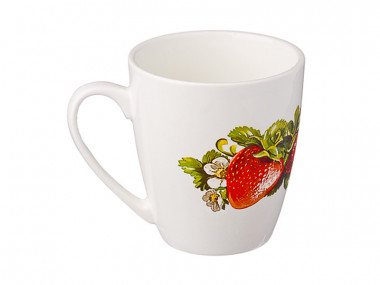 Кружка 220мл Кубаньфарфор Клубника новая 0178 &mdash; Posudio