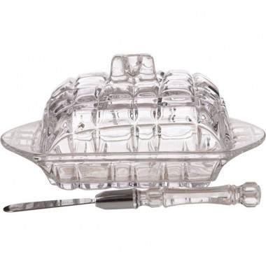 МАСЛЕНКА СТЕКЛЯННАЯ+НОЖ 11,7СМ (АКЦИЯ) — Posudio