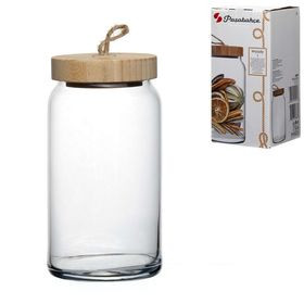 Банка с бамбуковой крышкой 1130мл.(ВУДИ) &mdash; Posudio