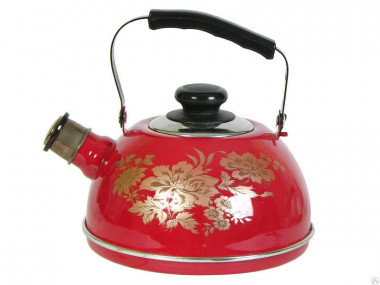 Чайник 2,5л подв.с дек. красн. борд — Posudio