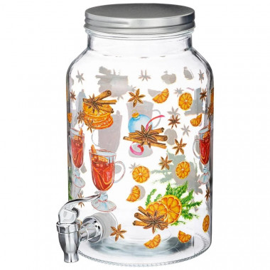 Диспенсер для напитков 3.7л. &quot;Новогодний каледоскоп&quot; — Posudio