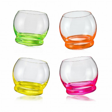Стакан для водки 60мл (4шт) Crystal Bohemia Crazy Neon 25250/D4904/60 &mdash; Posudio