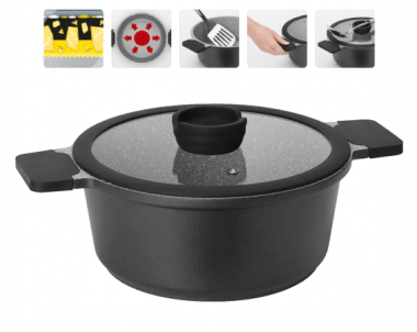 Кастрюля с антипригарным покрытием, с крышкой, 20 см/2,4 л, Nadoba Grania, NAD728112 — Posudio