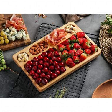 Менажница для подачи прямоуг. на 6 секций, береза — Posudio