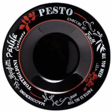 Блюдо д/пасты ФРЕНДС ТАЙМ БЛЭК декор &mdash; Posudio