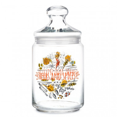 Банка для продуктов ХЕРБС ЭНД СПАЙСИ 0,5л. с крышкой &mdash; Posudio