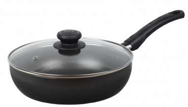 Сотейник 240мм  1-ручка стеклянная крышка а/п АТЛАС — Posudio