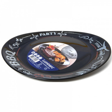 Блюдо д/стейка ФРЕНДС ТАЙМ БЛЭК декор &mdash; Posudio