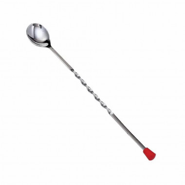 Ложка барная с пласт. кнопкой  28см.P.L. — Posudio