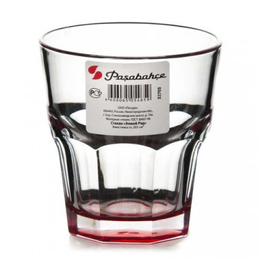 Стакан ЭНЖОЙ РЭД 265 мл (дно красн.)Подарок &mdash; Posudio