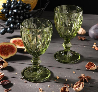 Набор бокалов 2 шт &quot;Круиз&quot; 250 мл, 8х15,3  см, зеленый — Posudio