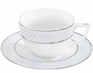 Чашка кофейная+блюдце Diamond 90мл. с платиной — Posudio