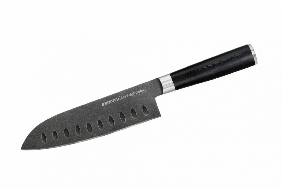 Нож кухон. Сантоку 180мм Samura MO-V Stonewash фото 1 — Posudio