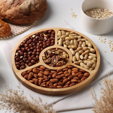 Менажница круглая, береза 4секций — Posudio