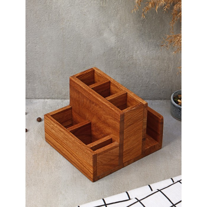 Подставка-салфетница Adelica, 14×15×12 см, дуб фото 1 — Posudio