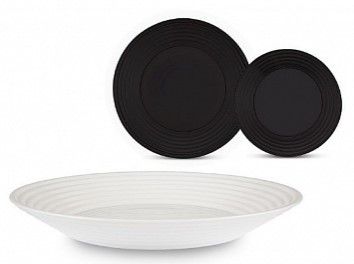 Набор столовый АРЕНА ЧЕРНО-БЕЛЫЙ  18пр. &mdash; Posudio