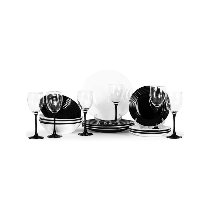 Столовый набор Luminarc HARENA Black & White N2243 фото 1 — Posudio