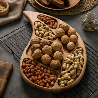 Менажница&quot;ЛИСТ&quot; 40*25см. 6секц. массив бука — Posudio