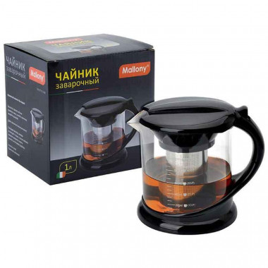 Чайник заварочный, DECOTTO-1000, объем: 1 л, с пластик ручкой, фильтр из нерж стали — Posudio