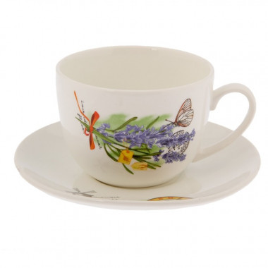 Чайная пара Соната 220мл Кубаньфарфор Лаванда 087 &mdash; Posudio