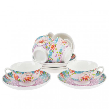 Кофейный сервиз 12пр. &quot;Цветочные кружева&quot; (6 персон) 80мл. PSM0661149 — Posudio