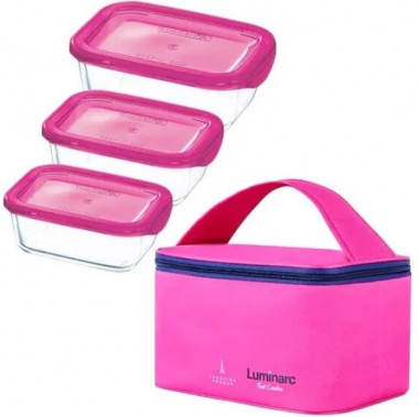 Набор контейнеров KEEP'N'BOX 3пр.(380мл. 820мл. 1220мл.)+розовая термосумка в подарок — Posudio
