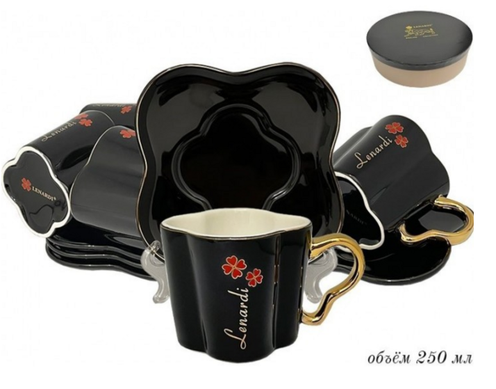 Чайный набор 12пр. 250 мл в под.уп.(х6)Фарфор 106-098 фото 1 — Posudio