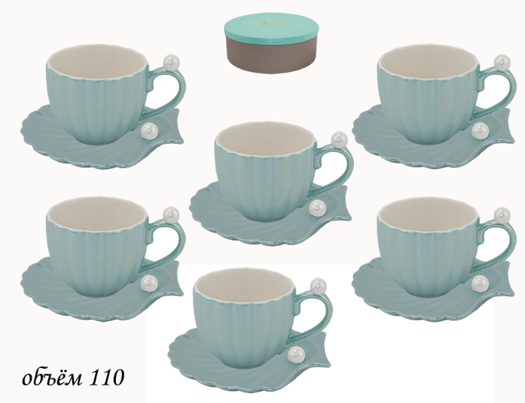 Кофейный набор 12пр. 110 мл в под.уп.(х8)Фарфор 106-106 фото 1 — Posudio