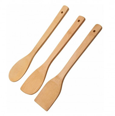 Набор кух. прин. 3пр. 30*6см. (Bravo) бамбук:лопатка, ложка, лопатка скос &mdash; Posudio