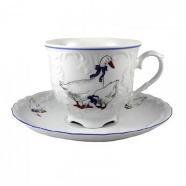 Кофейная пара "Гуси" 0,17/12,5 Рококо &mdash; Posudio