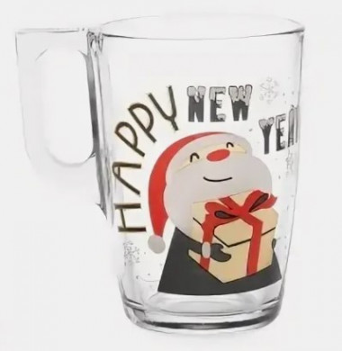 Кружка НУЭВО НОВОГОДНИЙ ДЕКОР микс 320мл без п/уп. &mdash; Posudio